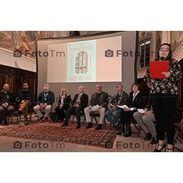 Foto Manzoni Tiziano/LaPresse 21-10-2023 Bergamo Italia - Cronaca - Presentazione intervento restauro delle formelle soffitto Chiesa di Santa Maria della Consolazione, San Nicola, in Almenno San Salvatore (Bergamo), realizzato grazie al contributo di FAI e INTESA SANPAOLO nell’ambito della campagna “I LUOGHI DEL CUORE”.Bg