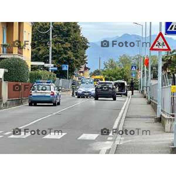 Foto Manzoni Tiziano/LaPresse 23-10-2023Bergamo Italia - Cronaca -Dalmine Bg Grave incidente auto moto