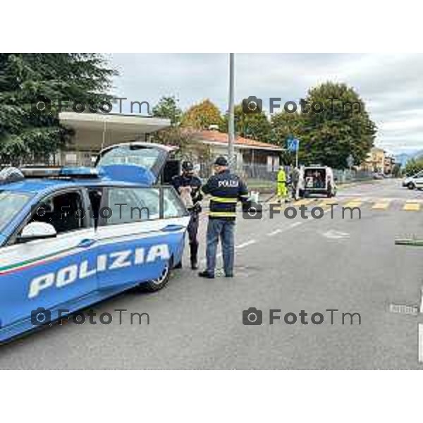 Foto Manzoni Tiziano/LaPresse 23-10-2023Bergamo Italia - Cronaca -Dalmine Bg Grave incidente auto moto