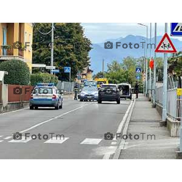 Foto Manzoni Tiziano/LaPresse 23-10-2023Bergamo Italia - Cronaca -Dalmine Bg Grave incidente auto moto