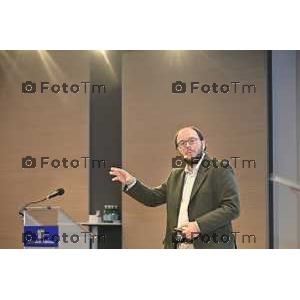 Foto Manzoni Tiziano/LaPresse 24-10-2023 Bergamo Italia- Cronaca Presentazione nuova Joint Venture di Tofflon e Itema Biotecnologie e innovazione per un futuro sostenibile S. Bertacchi, EU Bioeconomy Youth Ambassador