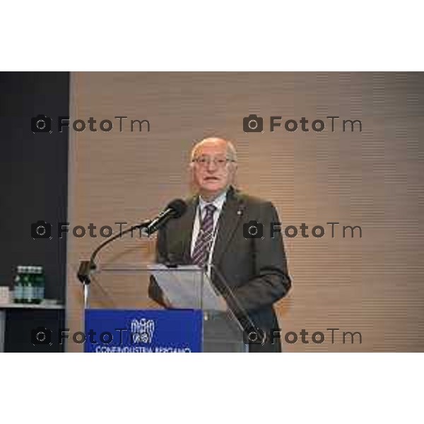 Foto Manzoni Tiziano/LaPresse 24-10-2023 Bergamo Italia- Cronaca Presentazione nuova Joint Venture di Tofflon e Itema presidente Itema Gianfranco Ceruti, Presidente del consiglio di amministrazione di Itema