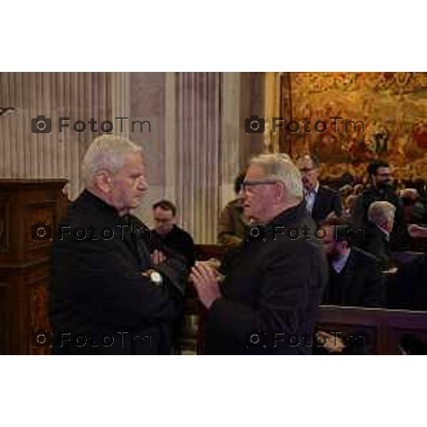 Foto Manzoni Tiziano/LaPresse 27-11-2023 Bergamo Italia- Cronaca Bergamo termine restauro Coro ligneo di Capoferri e Lotto, nella Basilica di Santa Maria Maggiore