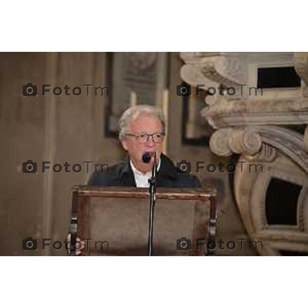 Foto Manzoni Tiziano/LaPresse 27-11-2023 Bergamo Italia- Cronaca Bergamo termine restauro Coro ligneo di Capoferri e Lotto, nella Basilica di Santa Maria Maggiore Fabio Bombardieri, Presidente Fondazione MIA