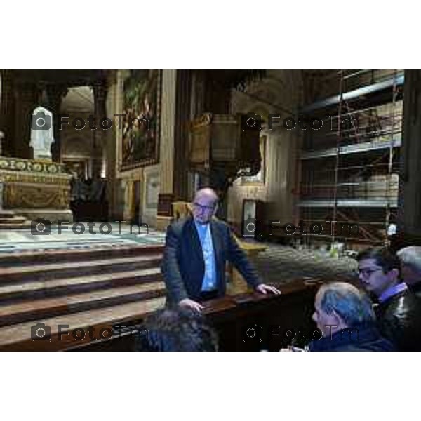 Foto Manzoni Tiziano/LaPresse 30-10-2023Bergamo Italia - Cronaca -Treviglio fine lavori restauro basilica di San Martino e Santa Maria Assunta Bergamo Mons Norberto Donghi è prevosto e responsabile della Comunità pastorale Madonna delle lacrime in Treviglio e Castel Rozzone dal 1 novembre 2016.