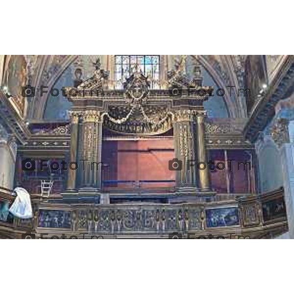 Foto Manzoni Tiziano/LaPresse 30-10-2023Bergamo Italia - Cronaca -Treviglio fine lavori restauro basilica di San Martino e Santa Maria Assunta Bergamo