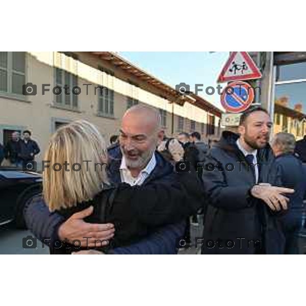 Tiziano Manzoni/LaPresse 11-01- 2023 Bergamo, Italia Cronaca Bergamo Bergamo nuova sede Lega alla Grumellina con Salvini nella foto Terzi Maria e Sala