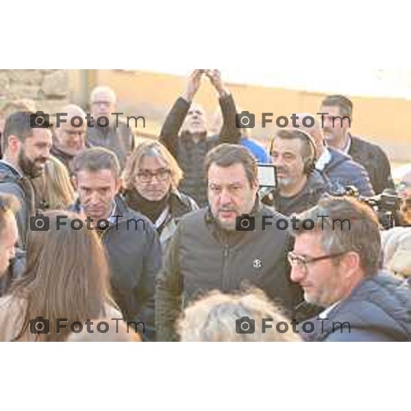 Tiziano Manzoni/LaPresse 11-01- 2023 Bergamo, Italia Cronaca Bergamo Bergamo nuova sede Lega alla Grumellina con Salvini