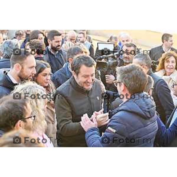 Tiziano Manzoni/LaPresse 11-01- 2023 Bergamo, Italia Cronaca Bergamo Bergamo nuova sede Lega alla Grumellina con Salvini