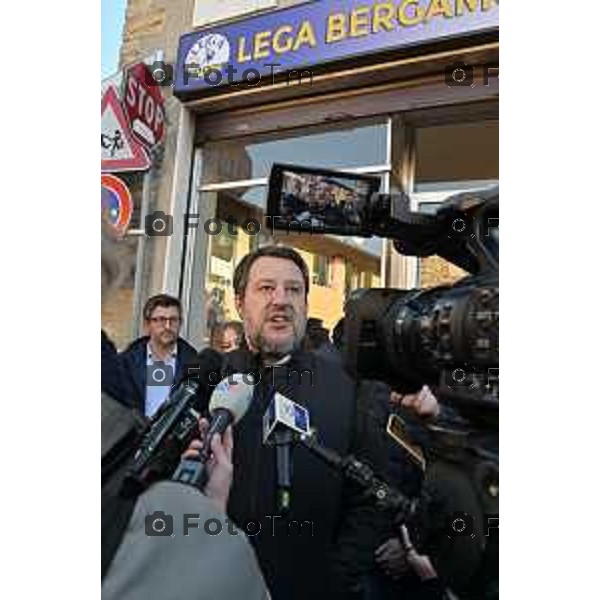 Tiziano Manzoni/LaPresse 11-01- 2023 Bergamo, Italia Cronaca Bergamo Bergamo nuova sede Lega alla Grumellina con Salvini