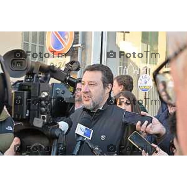 Tiziano Manzoni/LaPresse 11-01- 2023 Bergamo, Italia Cronaca Bergamo Bergamo nuova sede Lega alla Grumellina con Salvini