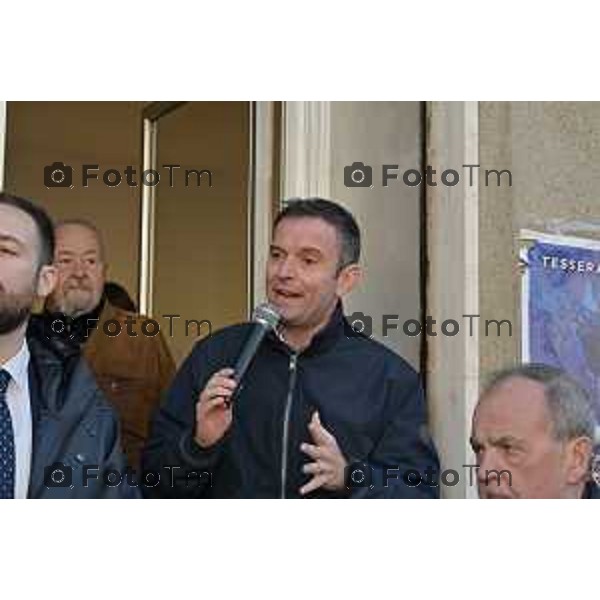 Tiziano Manzoni/LaPresse 11-01- 2023 Bergamo, Italia Cronaca Bergamo Bergamo nuova sede Lega alla Grumellina con Salvini