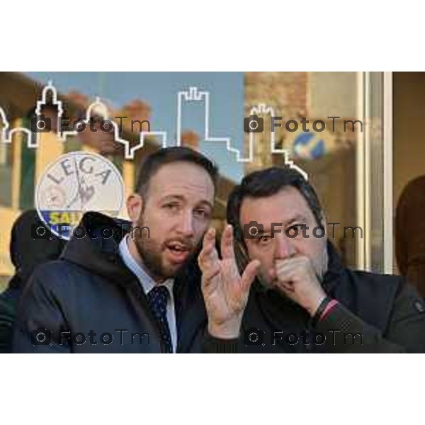 Tiziano Manzoni/LaPresse 11-01- 2023 Bergamo, Italia Cronaca Bergamo Bergamo nuova sede Lega alla Grumellina con Salvini