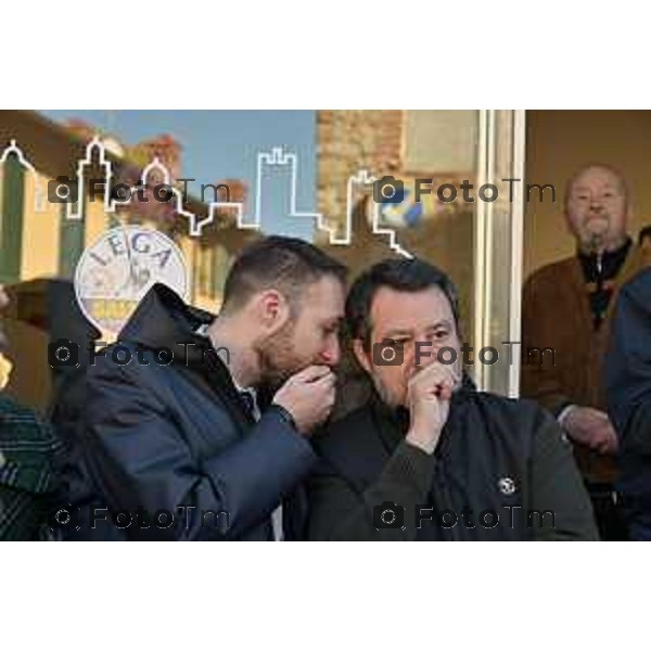 Tiziano Manzoni/LaPresse 11-01- 2023 Bergamo, Italia Cronaca Bergamo Bergamo nuova sede Lega alla Grumellina con Salvini