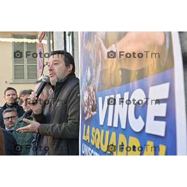 Tiziano Manzoni/LaPresse 11-01- 2023 Bergamo, Italia Cronaca Bergamo Bergamo nuova sede Lega alla Grumellina con Salvini