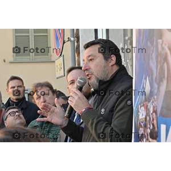 Tiziano Manzoni/LaPresse 11-01- 2023 Bergamo, Italia Cronaca Bergamo Bergamo nuova sede Lega alla Grumellina con Salvini