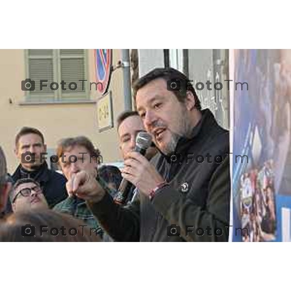 Tiziano Manzoni/LaPresse 11-01- 2023 Bergamo, Italia Cronaca Bergamo Bergamo nuova sede Lega alla Grumellina con Salvini