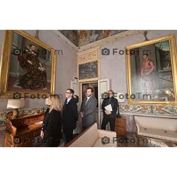 Tiziano Manzoni/LaPresse 17-11- 2023 Bergamo, Italia Cronaca Bergamo Bergamo Apertura palazzo Moroni dopo il restauro Marco Magnifico Presidente FAI Fondo per l’Ambiente Italiano Lucretia Moroni Presidente Fondazione Museo di Palazzo Moroni Andrea Tremaglia on