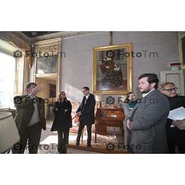 Tiziano Manzoni/LaPresse 17-11- 2023 Bergamo, Italia Cronaca Bergamo Bergamo Apertura palazzo Moroni dopo il restauro Marco Magnifico Presidente FAI Fondo per l’Ambiente Italiano Lucretia Moroni Presidente Fondazione Museo di Palazzo Moroni Andrea Tremaglia on