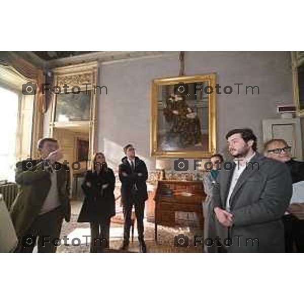 Tiziano Manzoni/LaPresse 17-11- 2023 Bergamo, Italia Cronaca Bergamo Bergamo Apertura palazzo Moroni dopo il restauro Marco Magnifico Presidente FAI Fondo per l’Ambiente Italiano Lucretia Moroni Presidente Fondazione Museo di Palazzo Moroni Andrea Tremaglia on