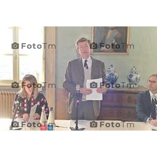 Tiziano Manzoni/LaPresse 17-11- 2023 Bergamo, Italia Cronaca Bergamo Bergamo Apertura palazzo Moroni dopo il restauro Marco Magnifico Presidente FAI Fondo per l’Ambiente Italiano Lucretia Moroni Presidente Fondazione Museo di Palazzo Moroni