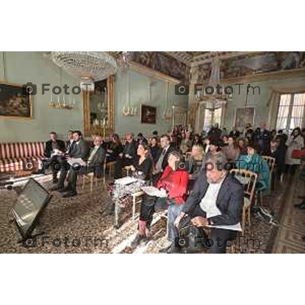 Tiziano Manzoni/LaPresse 17-11- 2023 Bergamo, Italia Cronaca Bergamo Bergamo Apertura palazzo Moroni dopo il restauro Marco Magnifico Presidente FAI Fondo per l’Ambiente Italiano Lucretia Moroni Presidente Fondazione Museo di Palazzo Moroni