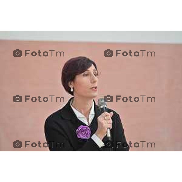 Foto Manzoni Tiziano/LaPresse 22-11-2023 Bergamo Italia- Cronaca Inzago MI Venerina Sofia interviene in una scuola contro il femminicidio iniziativa di fondazione Ospedale Marchesi