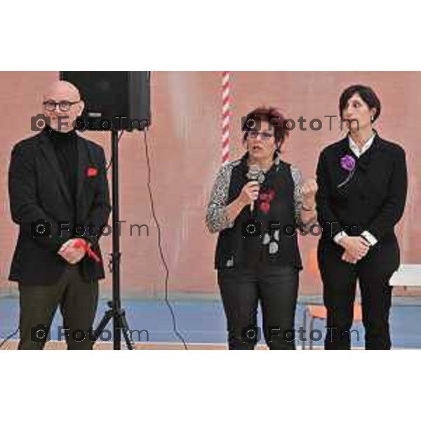 Foto Manzoni Tiziano/LaPresse 22-11-2023 Bergamo Italia- Cronaca Inzago MI Venerina Sofia interviene in una scuola contro il femminicidio iniziativa di fondazione Ospedale Marchesi