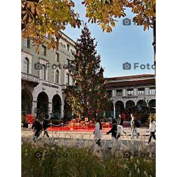 Foto Manzoni Tiziano/LaPresse 23-11-2023 Bergamo Italia- Cronaca Orhan Bergamo Natale 2023 albero e ruota panoramica giostra