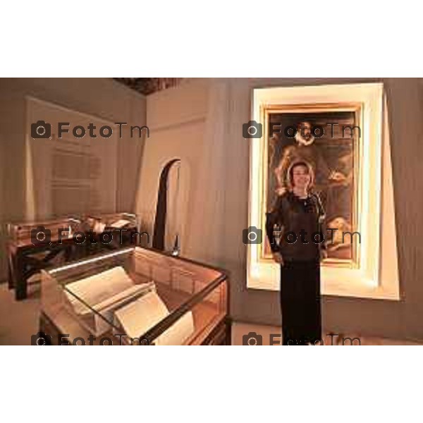 Foto Manzoni Tiziano/LaPresse 30-11-2023 Bergamo Italia- Cronaca mostra LE MURA NELLA STORIA. Tesori di una città-fortezza del Rinascimento. Nadia Ghisalberti La mostra, Sala dei Giuristi Museo del Cinquecento in Palazzo del Podestà, Piazza Vecchia a Bergamo.