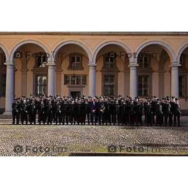 Foto Manzoni Tiziano/LaPresse 6-12-2023 Bergamo Italia- Cronaca Bergamo Prefetto Giuseppe Forlenza e il comandante Salvatore Sauco con i nuovi carabinieri effettivia Bergamo