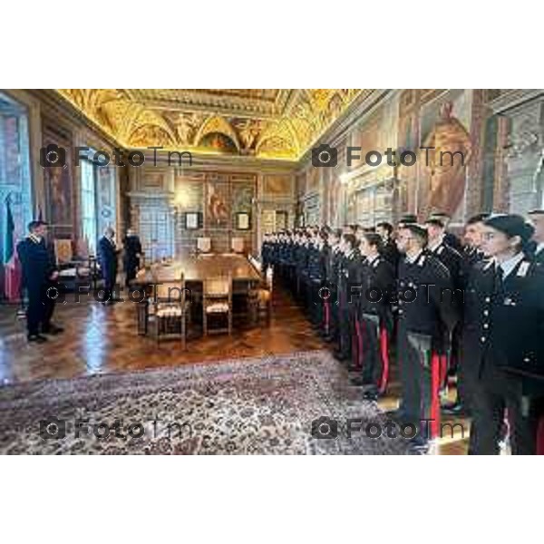 Foto Manzoni Tiziano/LaPresse 6-12-2023 Bergamo Italia- Cronaca Bergamo Prefetto Giuseppe Forlenza e il comandante Salvatore Sauco con i nuovi carabinieri effettivia Bergamo