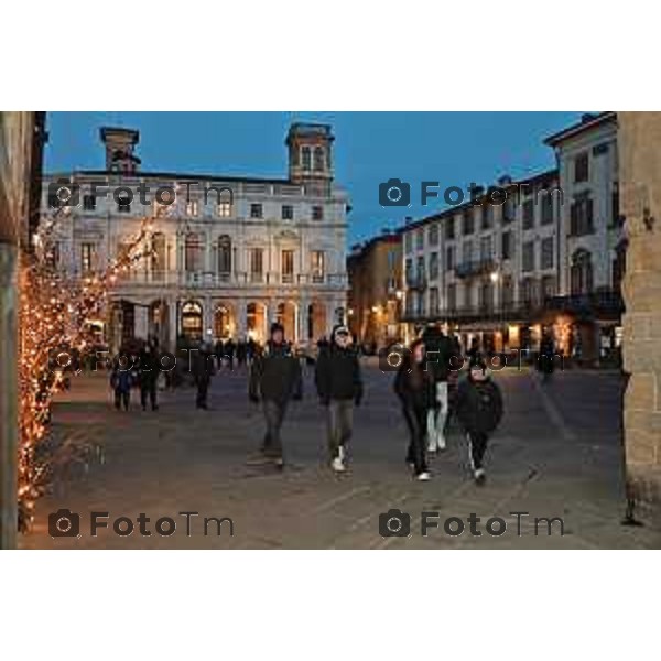 Tiziano Manzoni/LaPresse 7-12- 2023 Bergamo, Italia Cronaca Bergamo città alta turisti natale 2023