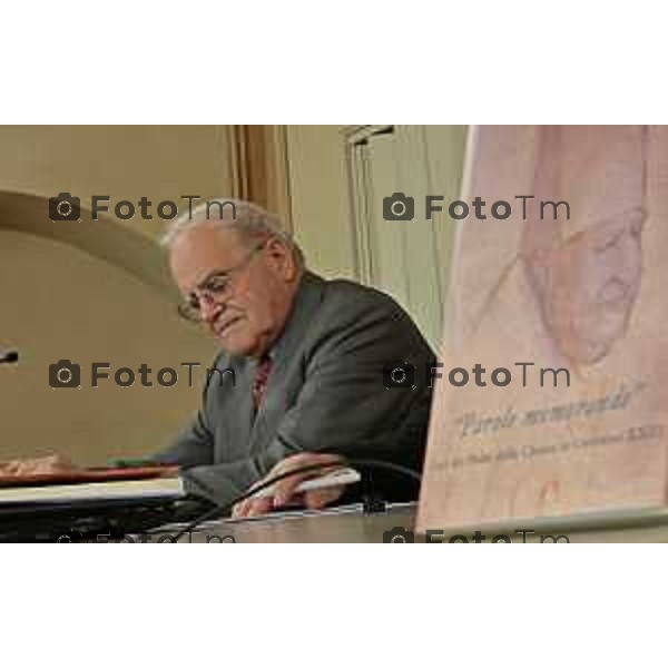 Foto Manzoni Tiziano/LaPresse 9-12-2023 Bergamo Italia- Cronaca Bergamo Fondazione Papa Giovanni XXIII, presentazione “Parole memorande. Voci dei Padri della Chiesa in Giovanni XXIII”, del prof. Luigi Franco Pizzolato.