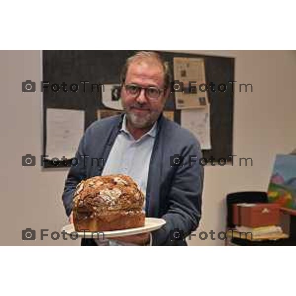 Foto Manzoni Tiziano/LaPresse 1-12-2023 Bergamo Italia- Cronaca Bergamo 8 pasticceri bergmaschi decretano il panettone migliorenella redazione del corriere Bg