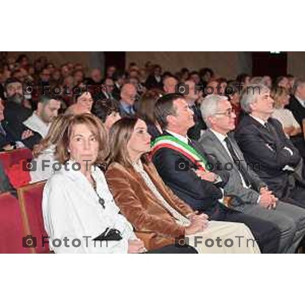 Tiziano Manzoni/LaPresse 19-12- 2023 Bergamo, Italia Cronaca Bergamo Cerimonia di chiusura della Capitale,BG BS teatro Donizetti Cristina Parodi Ghisalberti Nadia