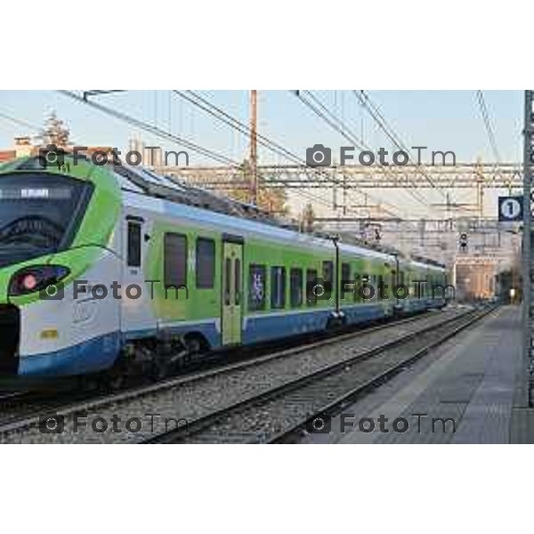 Foto Manzoni Tiziano/LaPresse 20-12-2023 Bergamo Italia- Cronaca Bergamo Ponte San Pietro raddoppio ferroviario stazione fs