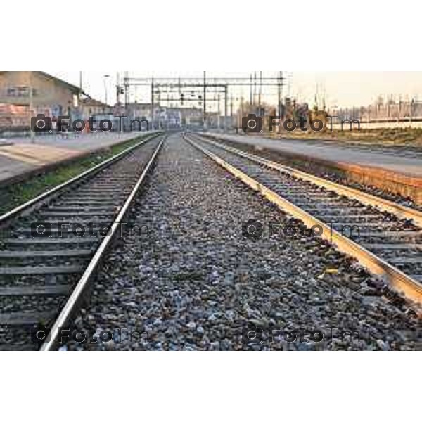 Foto Manzoni Tiziano/LaPresse 20-12-2023 Bergamo Italia- Cronaca Bergamo Ponte San Pietro raddoppio ferroviario stazione fs