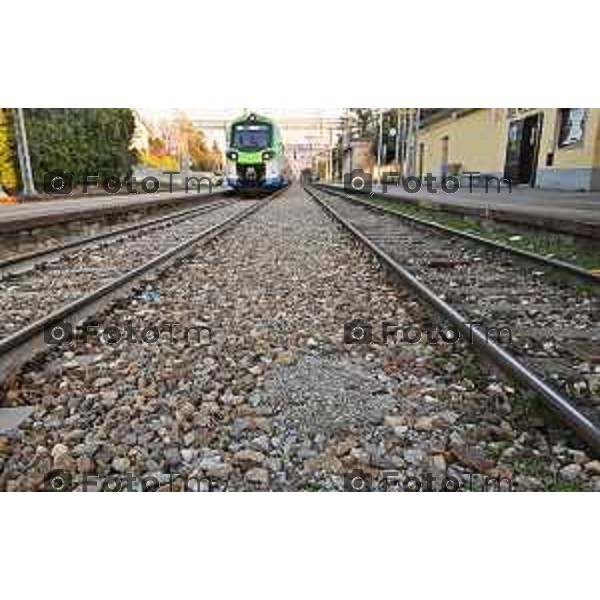 Foto Manzoni Tiziano/LaPresse 20-12-2023 Bergamo Italia- Cronaca Bergamo Ponte San Pietro raddoppio ferroviario stazione fs