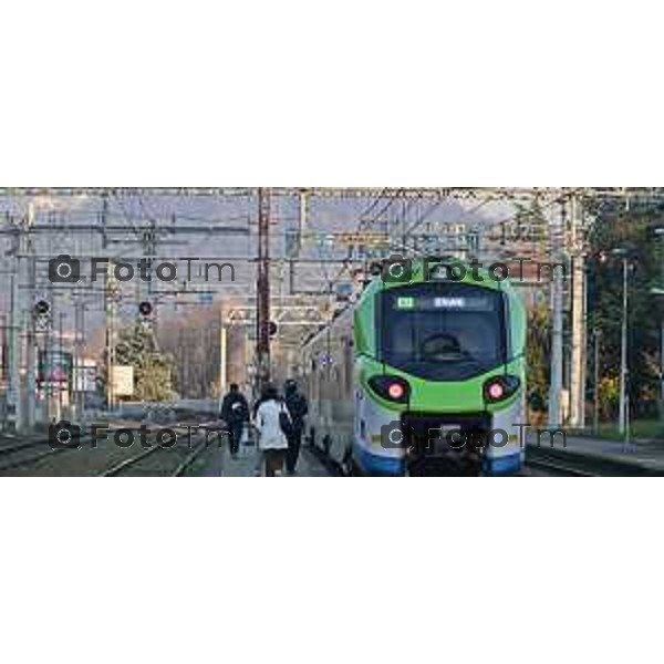 Foto Manzoni Tiziano/LaPresse 20-12-2023 Bergamo Italia- Cronaca Bergamo Ponte San Pietro raddoppio ferroviario stazione fs