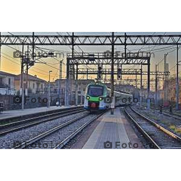 Foto Manzoni Tiziano/LaPresse 20-12-2023 Bergamo Italia- Cronaca Bergamo Ponte San Pietro raddoppio ferroviario stazione fs