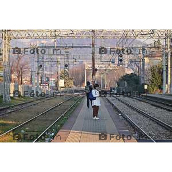 Foto Manzoni Tiziano/LaPresse 20-12-2023 Bergamo Italia- Cronaca Bergamo Ponte San Pietro raddoppio ferroviario stazione fs