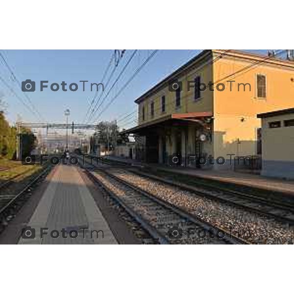 Foto Manzoni Tiziano/LaPresse 20-12-2023 Bergamo Italia- Cronaca Bergamo Ponte San Pietro raddoppio ferroviario stazione fs