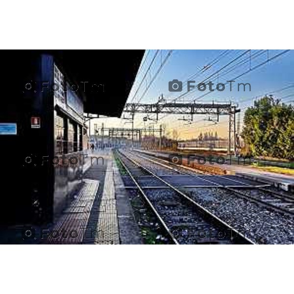 Foto Manzoni Tiziano/LaPresse 20-12-2023 Bergamo Italia- Cronaca Bergamo Ponte San Pietro raddoppio ferroviario stazione fs