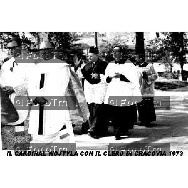 Foto Nino Cassotti for- Manzoni Tiziano Bergamo Italia- Cronaca Ottobre 1978 elezione a Papa Cardinal Karol Wojtyla visita a Bergamo