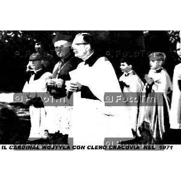 Foto Nino Cassotti for- Manzoni Tiziano Bergamo Italia- Cronaca Ottobre 1978 elezione a Papa Cardinal Karol Wojtyla visita a Bergamo