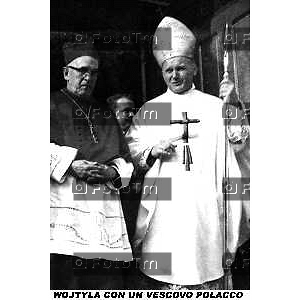 Foto Nino Cassotti for- Manzoni Tiziano Bergamo Italia- Cronaca Ottobre 1978 elezione a Papa Cardinal Karol Wojtyla visita a Bergamo