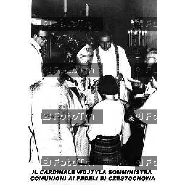 Foto Nino Cassotti for- Manzoni Tiziano Bergamo Italia- Cronaca Ottobre 1978 elezione a Papa Cardinal Karol Wojtyla visita a Bergamo