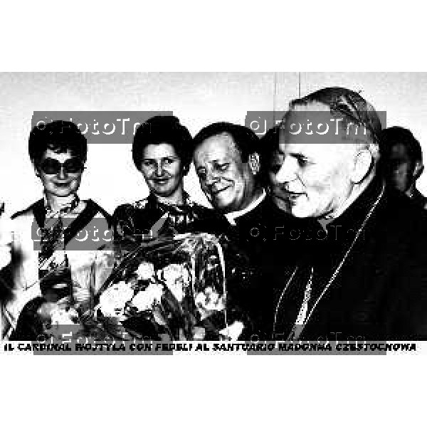 Foto Nino Cassotti for- Manzoni Tiziano Bergamo Italia- Cronaca Ottobre 1978 elezione a Papa Cardinal Karol Wojtyla visita a Bergamo