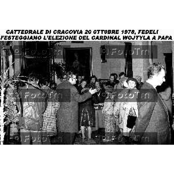 Foto Nino Cassotti for- Manzoni Tiziano Bergamo Italia- Cronaca Ottobre 1978 elezione a Papa Cardinal Karol Wojtyla visita a Bergamo